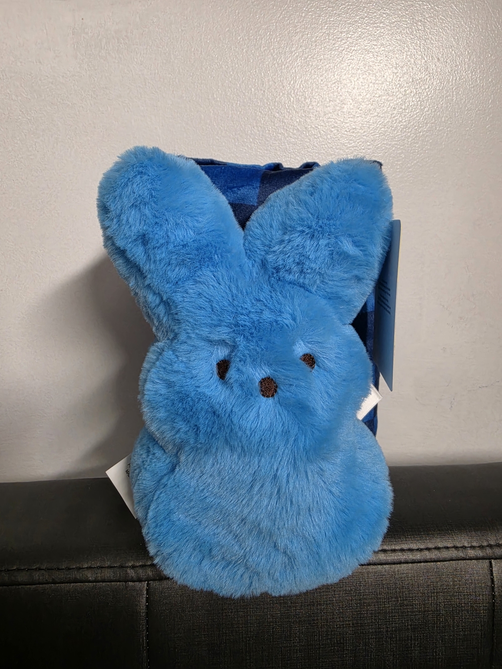 New 8.5' Blue Easter Peeps Plush & Chessboard Blanket for Adult/ Child Gift Set